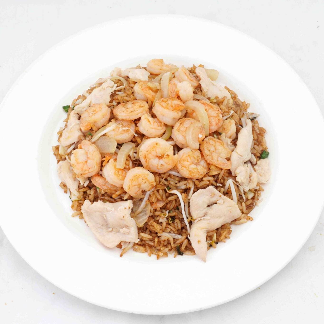 Arroz con pollo y camarones