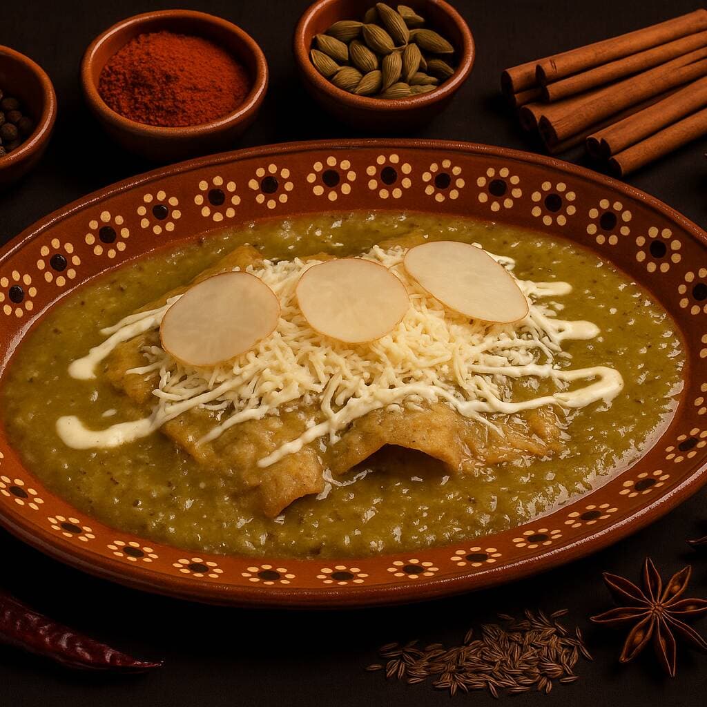 ENCHILADAS VERDES RELLENAS DE POLLO