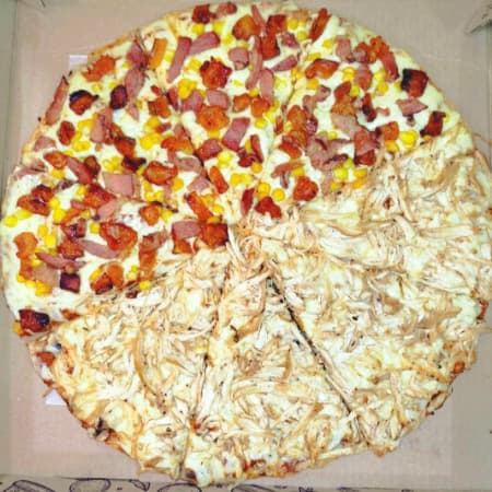 Pizza Mediana Mitad y Mitad 40 cm