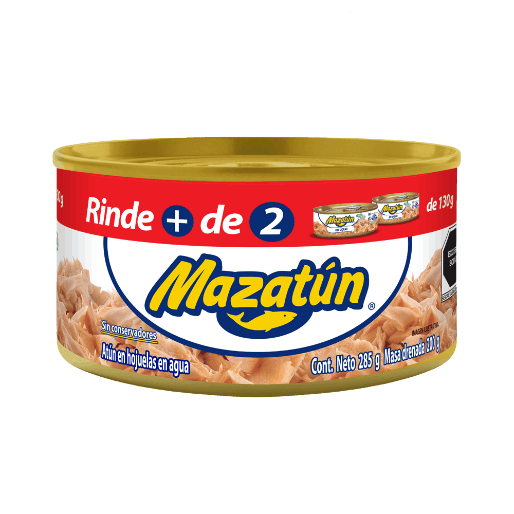 Atun Mazatun Agua Sin Soya 285grs