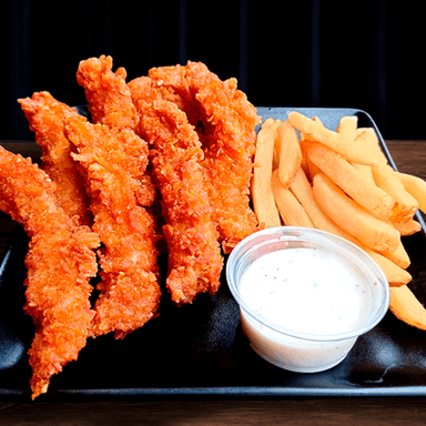 8 Tiras Crispy con Papas Francesa