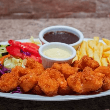 Camarones Empanizados en salsa tártara