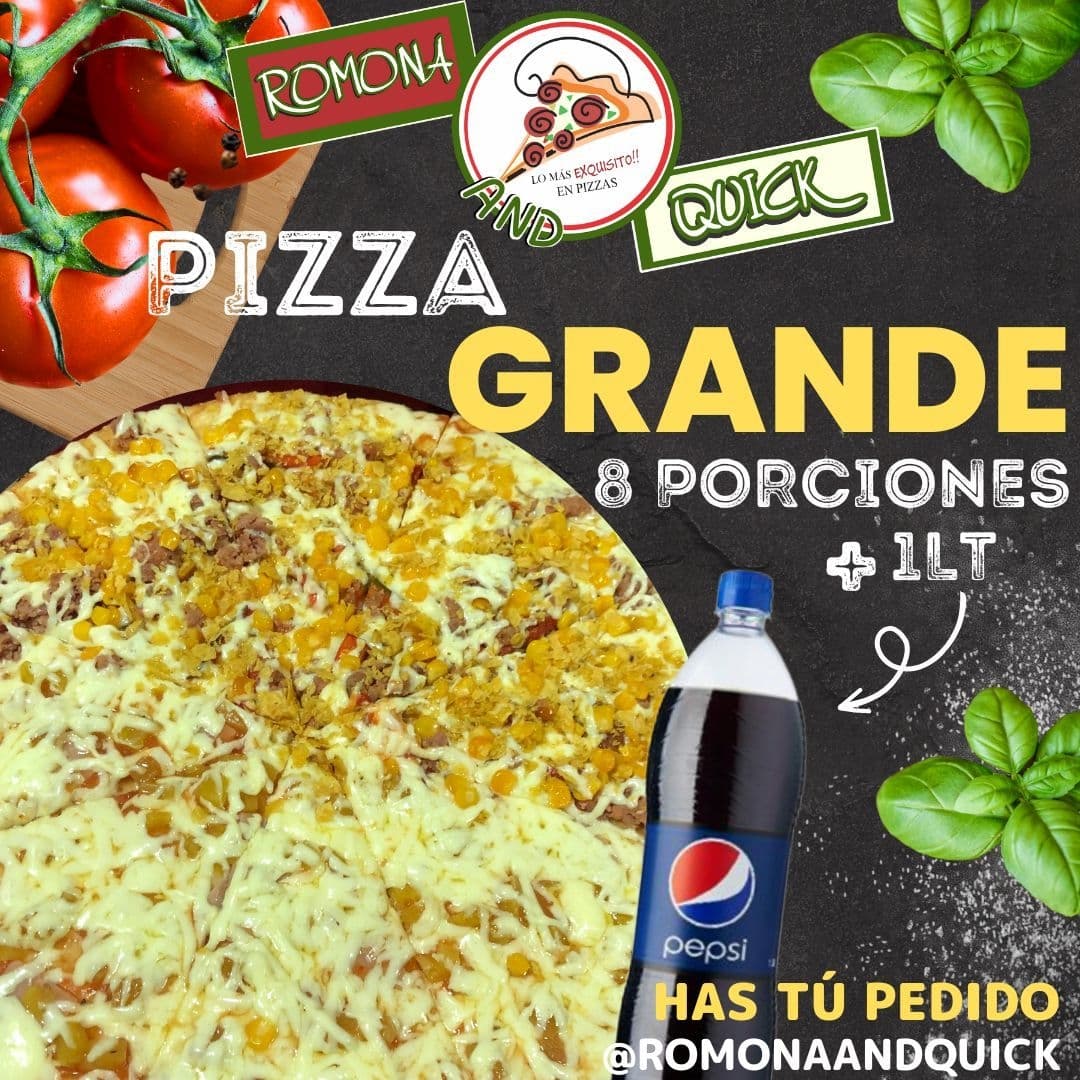 Pizza Grande Clasica + Gaseosa Postobon 1Lt