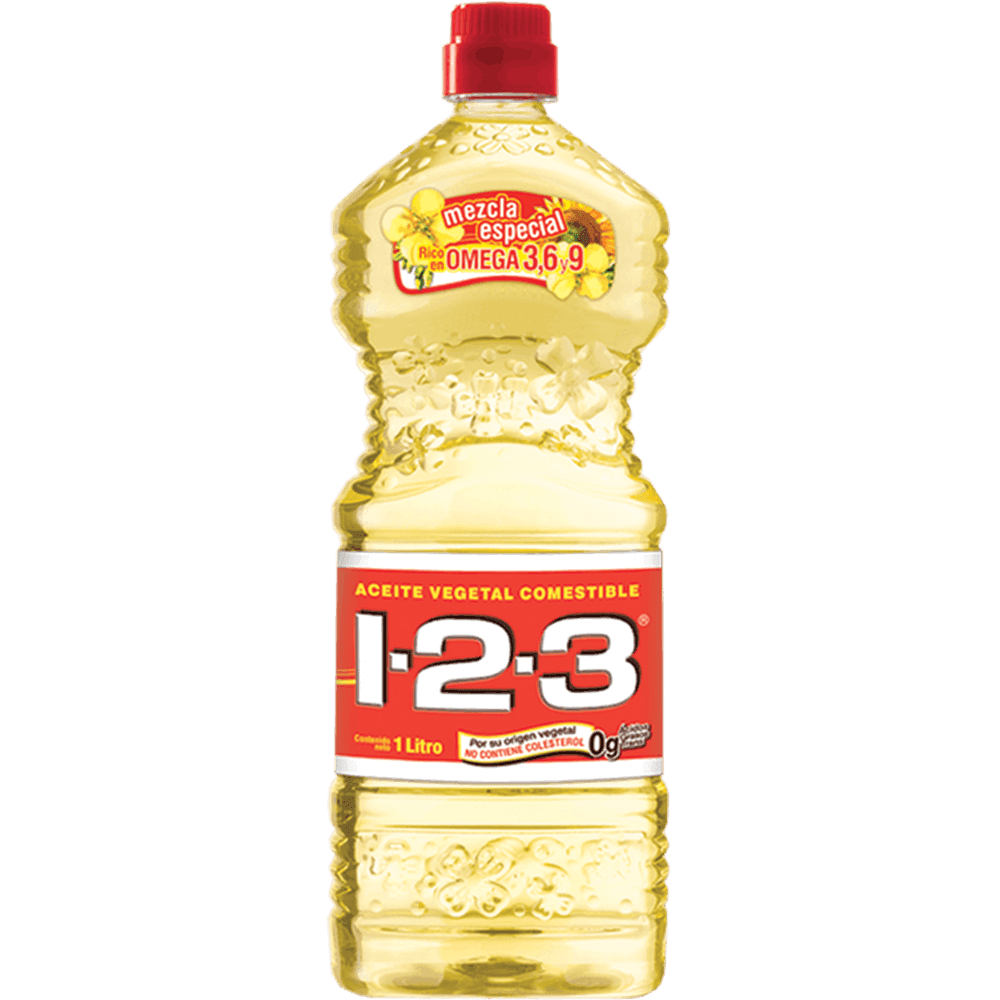 Aceite comestible 123 1 lt botella
