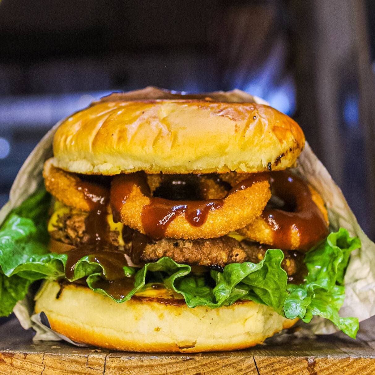 Hamburguesa OG de Aros de Cebolla