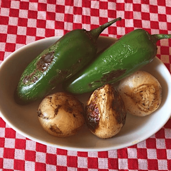 Bolsita de Cebollas y Chiles Asados