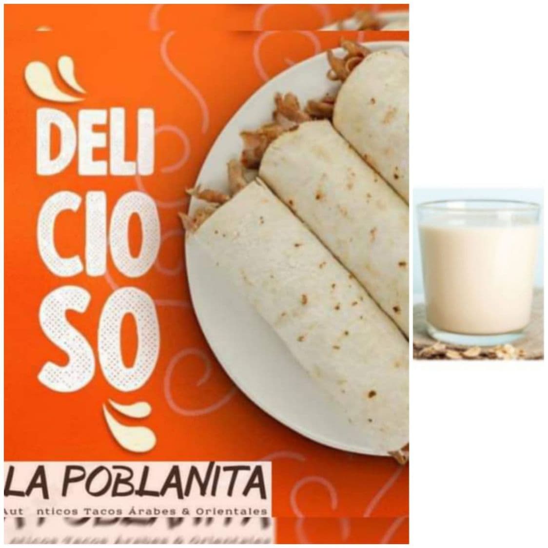 3 Tacos Árabes + Agua De Horchata De 16oz
