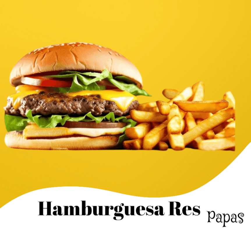 Combo Hamburguesa de Res incluye Papás