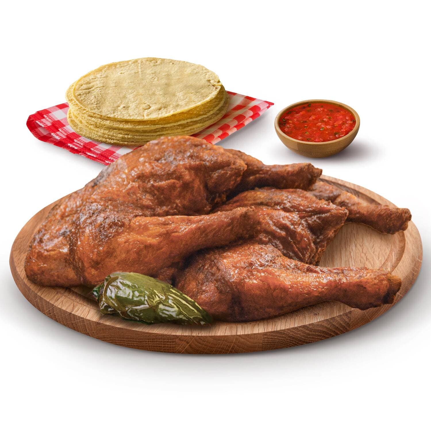 2 Medios Pollos (piernas y Muslos)