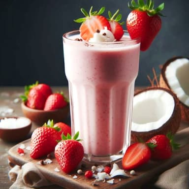 Jugo de fresa con leche