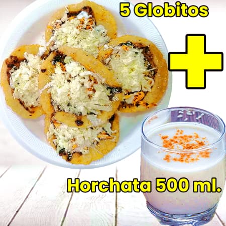 5 Globitos + Horchata 500 Ml.