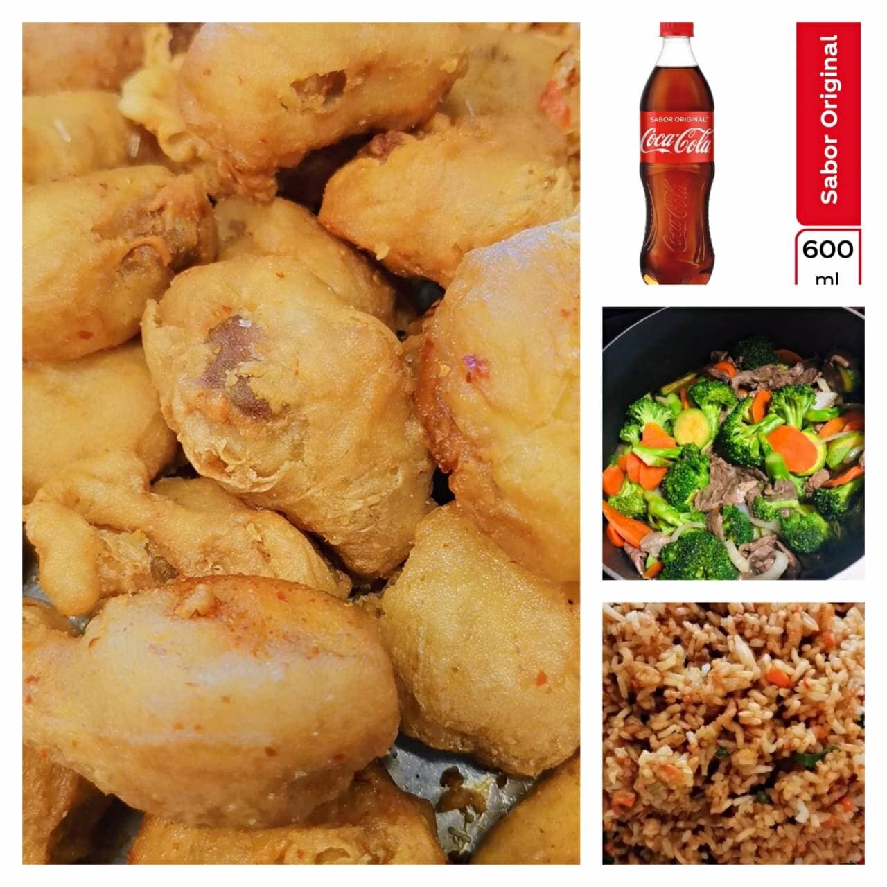 Pollo Echilado y Brócoli, Coca600ml（鸡球+菜花+可乐）