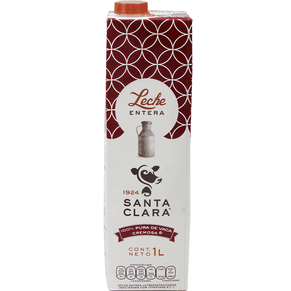 Leche entera Santa Clara 1 lt tetra pak