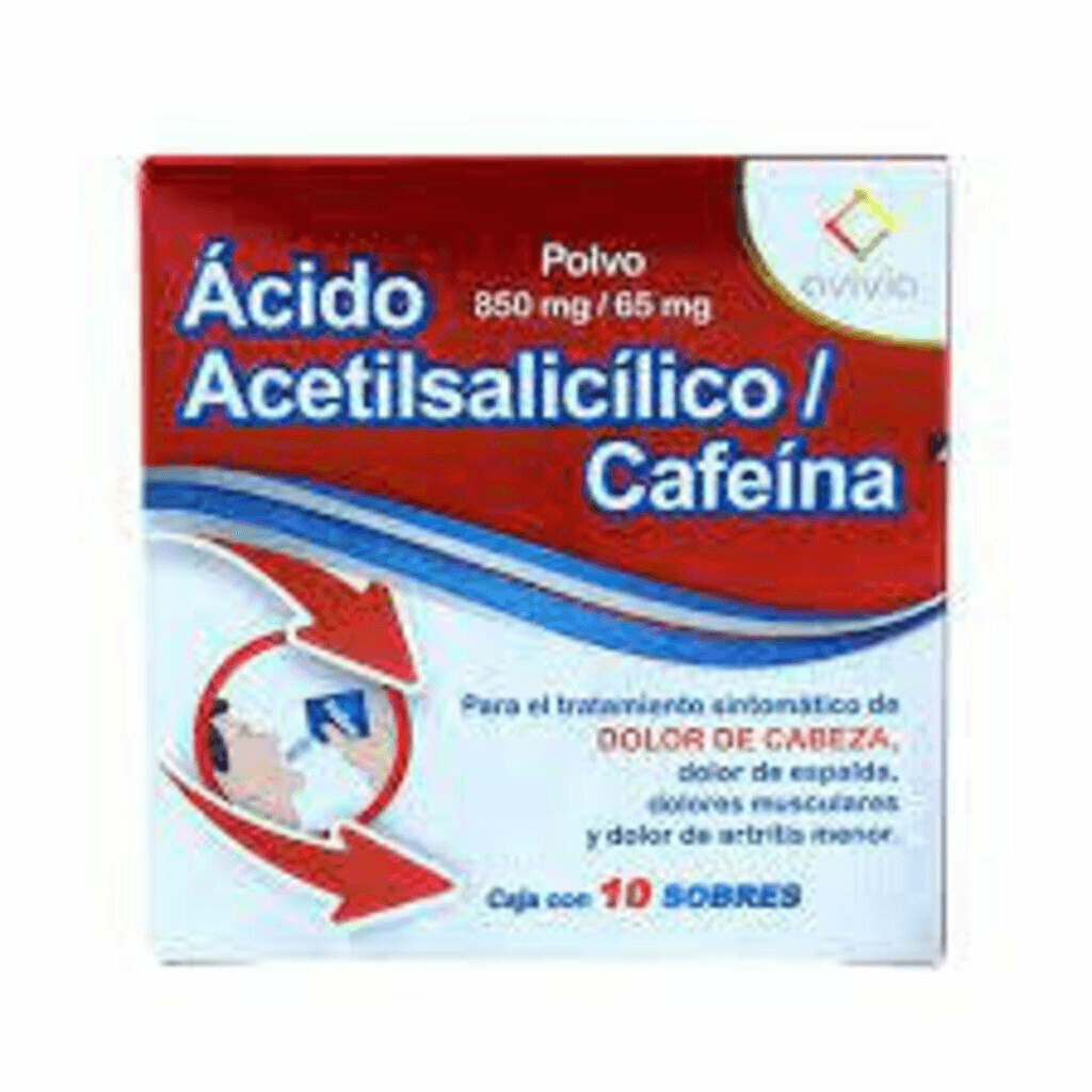 ÁCIDO ACETILSALICÍILICO CAFEÍNA 850/65MG 10 SOBRE