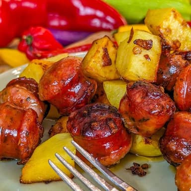 Chorizo de Ternera con Cascos de Papa
