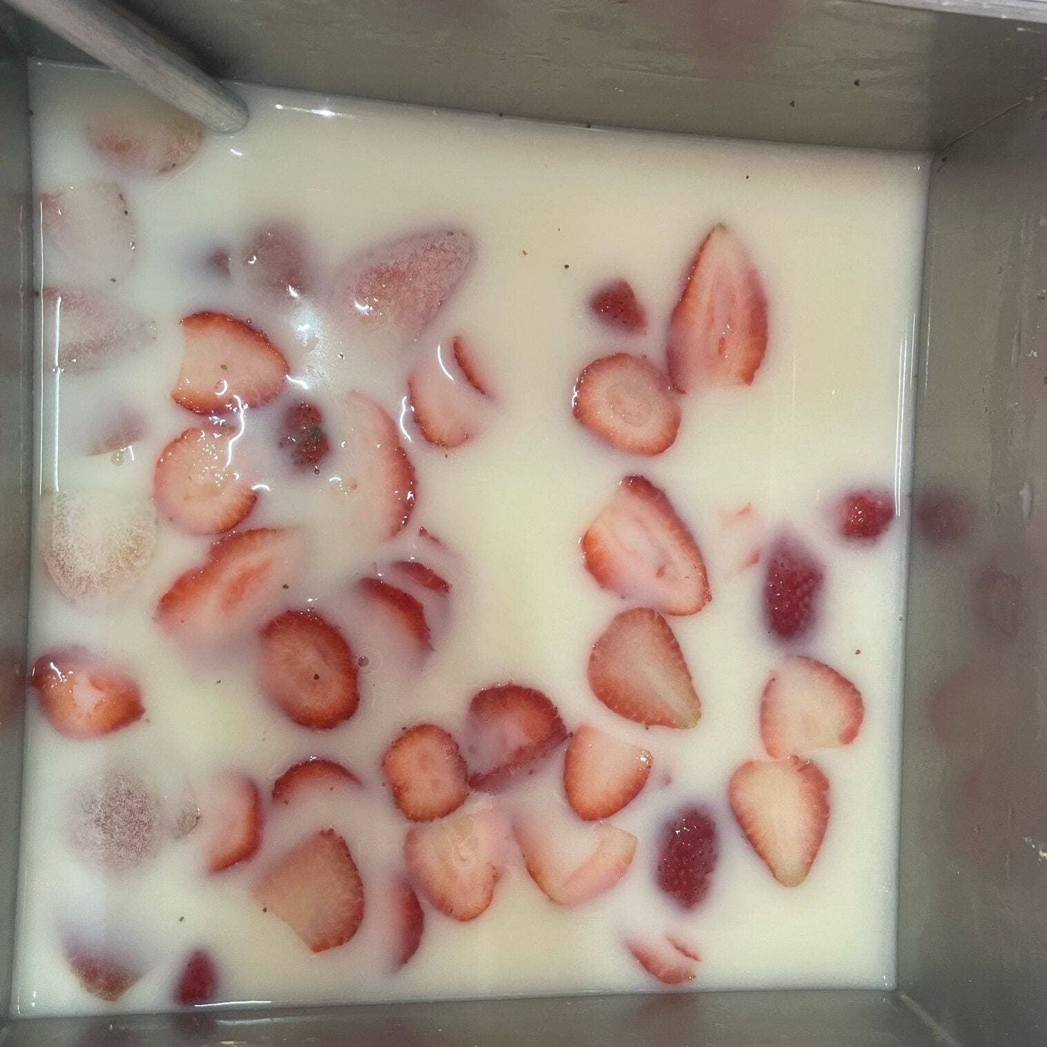 Agua Fresca Sabor Horcharta con Fresa