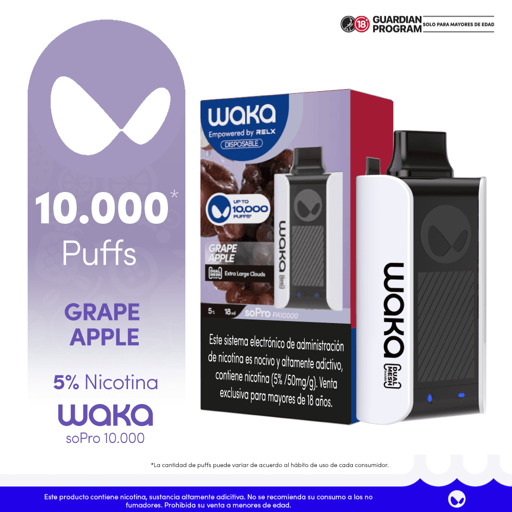 WAKA Vape SoPro 10.000 Grape Apple 5% 10.000 Puffs