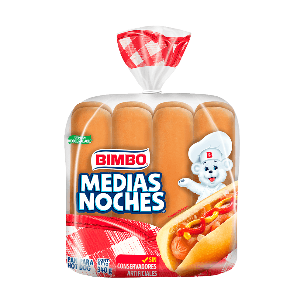 Pan p hot dog Medias Noches Bimbo 340 gr bolsa