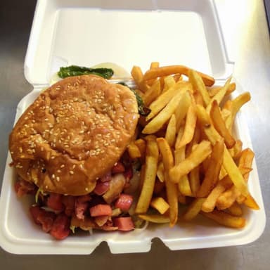 Hamburguesa de Pollo con Papas