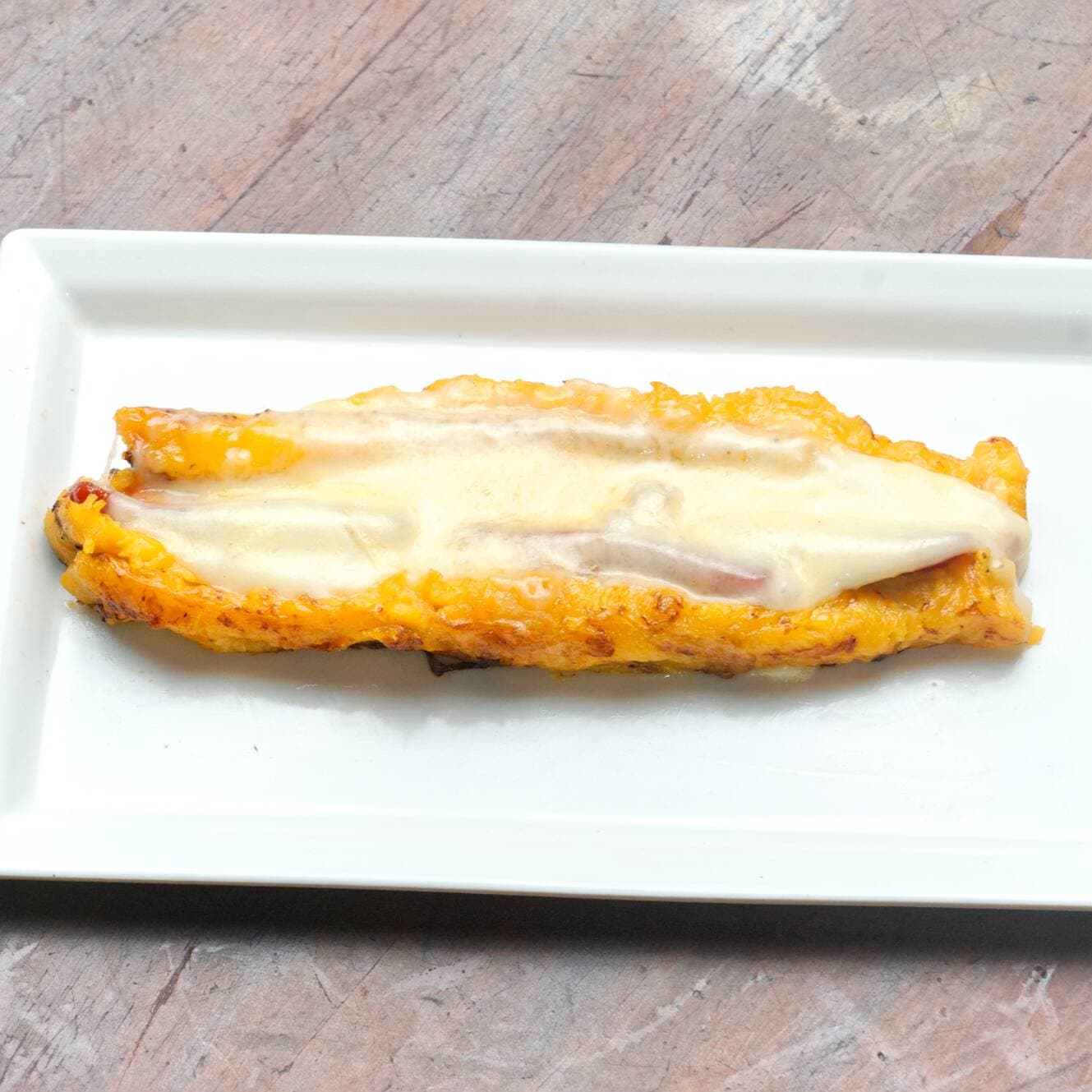 platano con queso y bocadillo