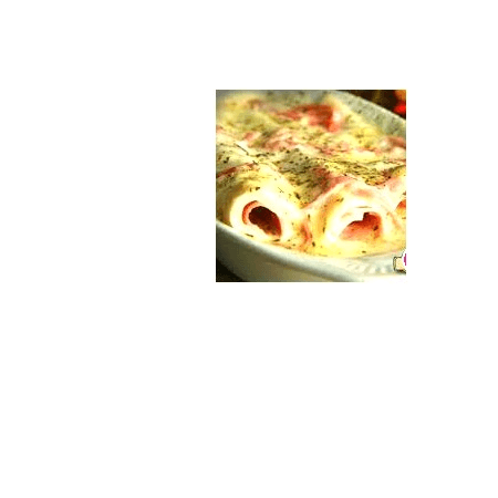 Canelone Jamón y Queso a Lo Alfredo