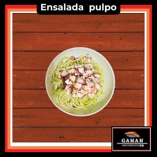Ensalada pepino con pulpo