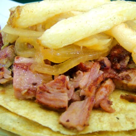 K TACO RUSO CON PAPAS  + POSTRE SORPRESA