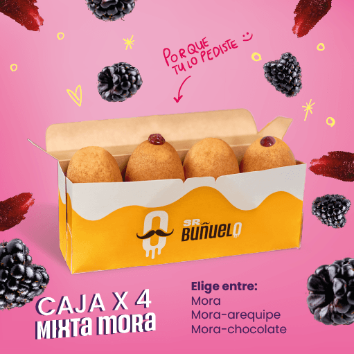 Caja X 4 Buñuelos Mixta Mora