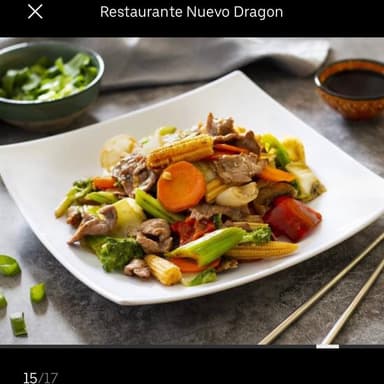 Carne de Res con Verduras en Salsa ostión