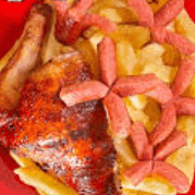 Salchi más 1/4 Pollo Brasa