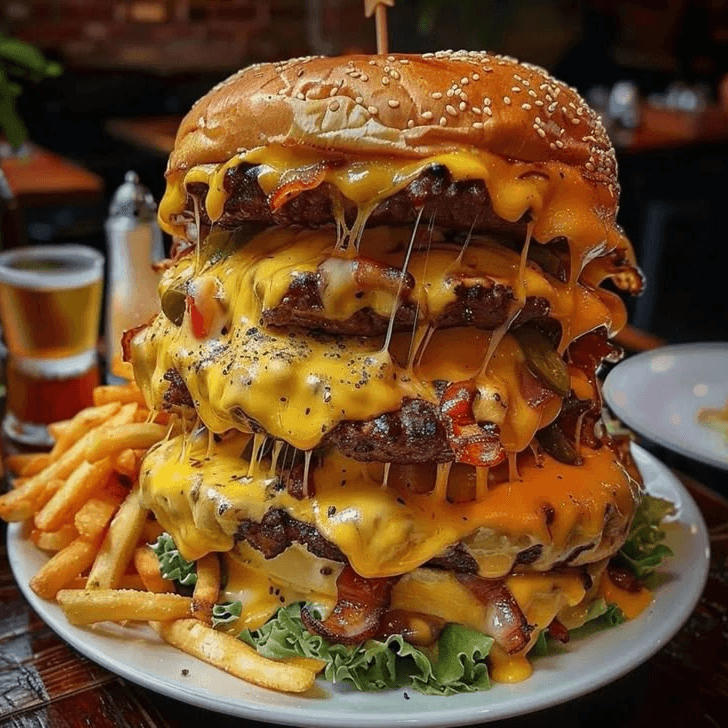 Neptuno Burger Rey (4 Carnes)