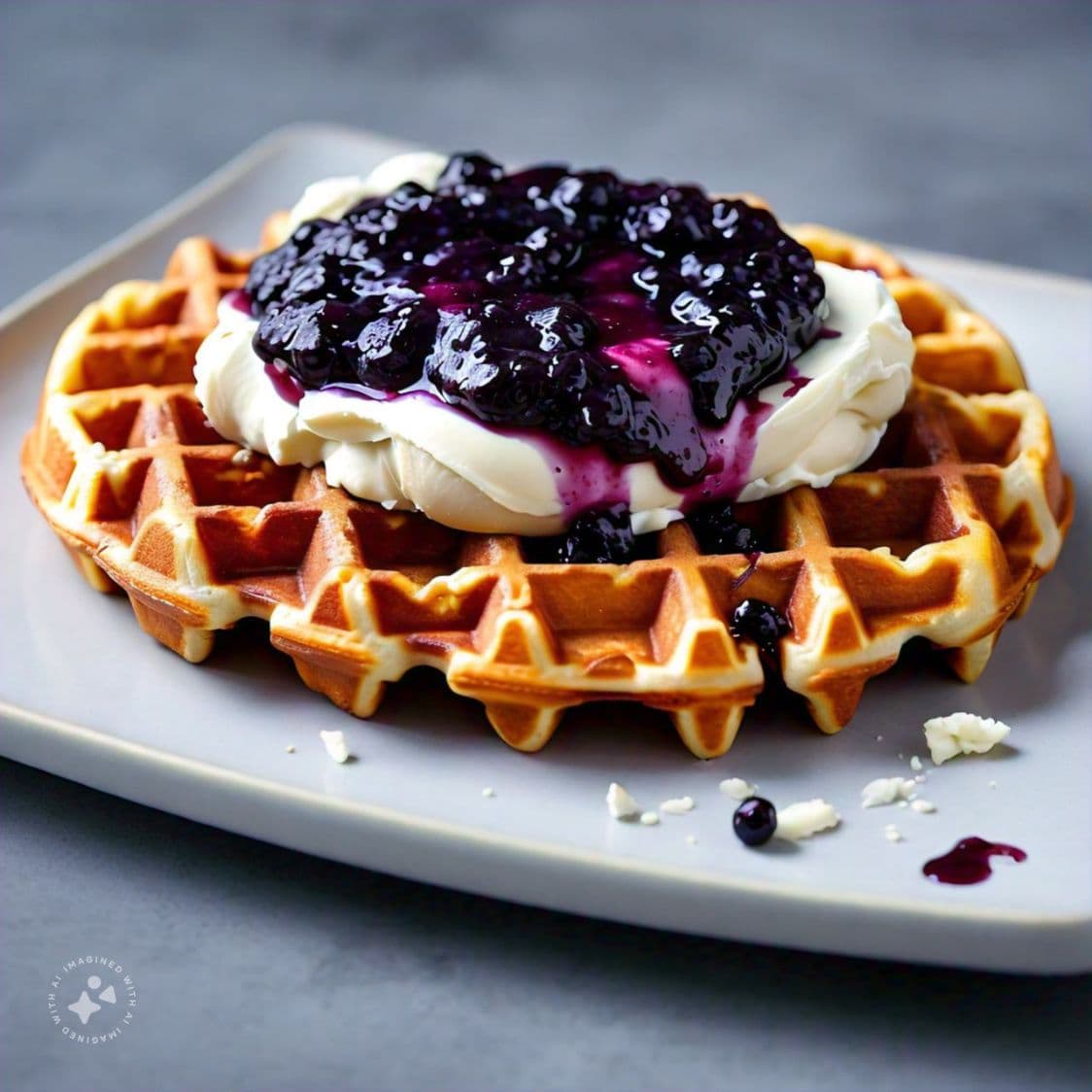Waffle de mora azul
