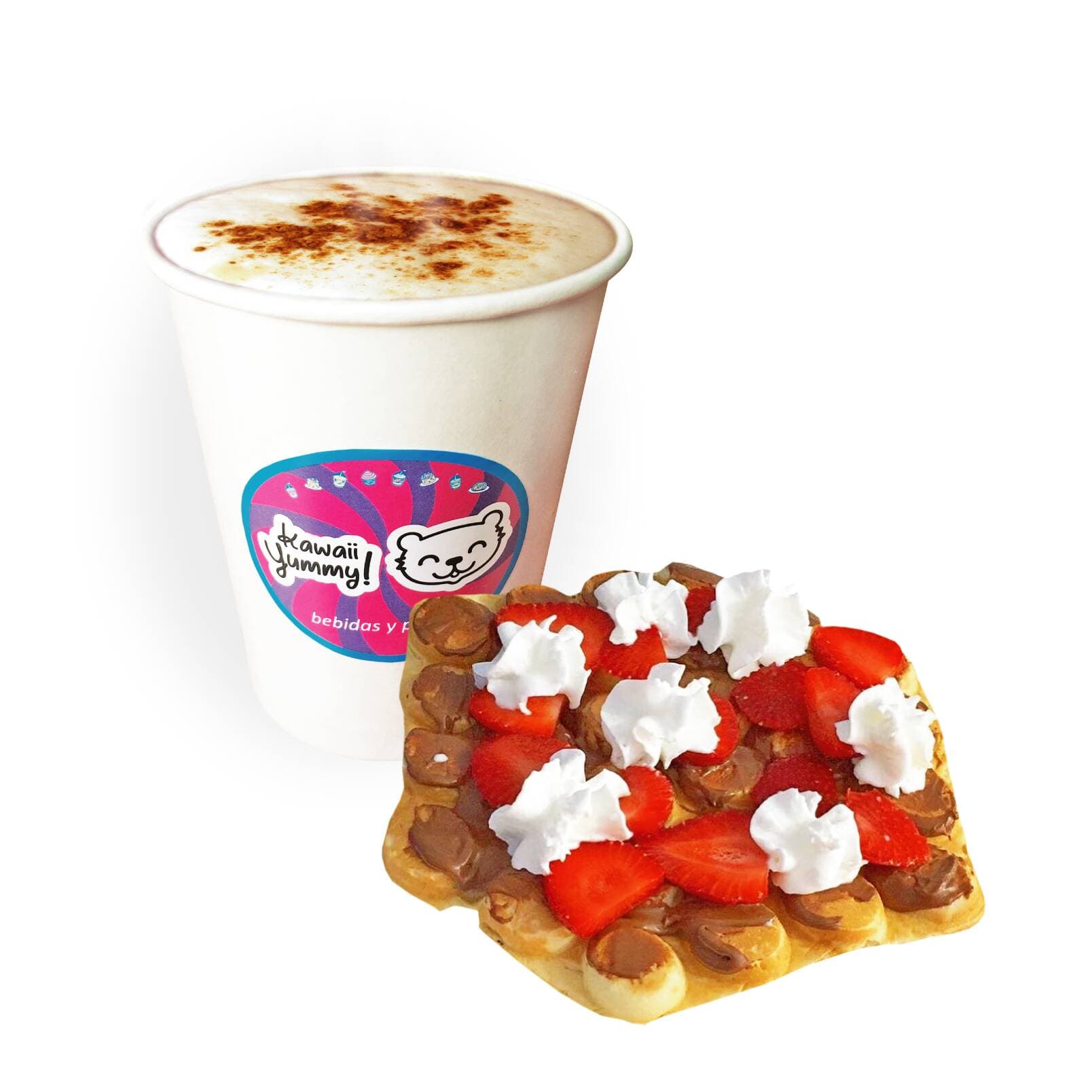 1 Capuccino Caliente + Yummy Waffle Oishii