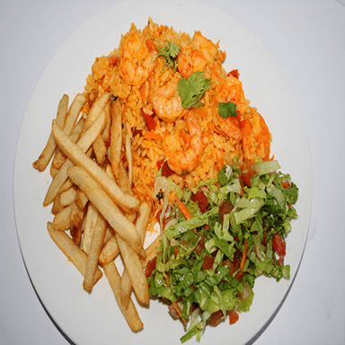 Arroz con Camarones + Bebida Natural 12Oz