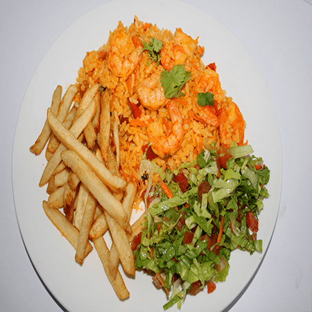 Arroz con Camarones + Bebida Natural 12Oz