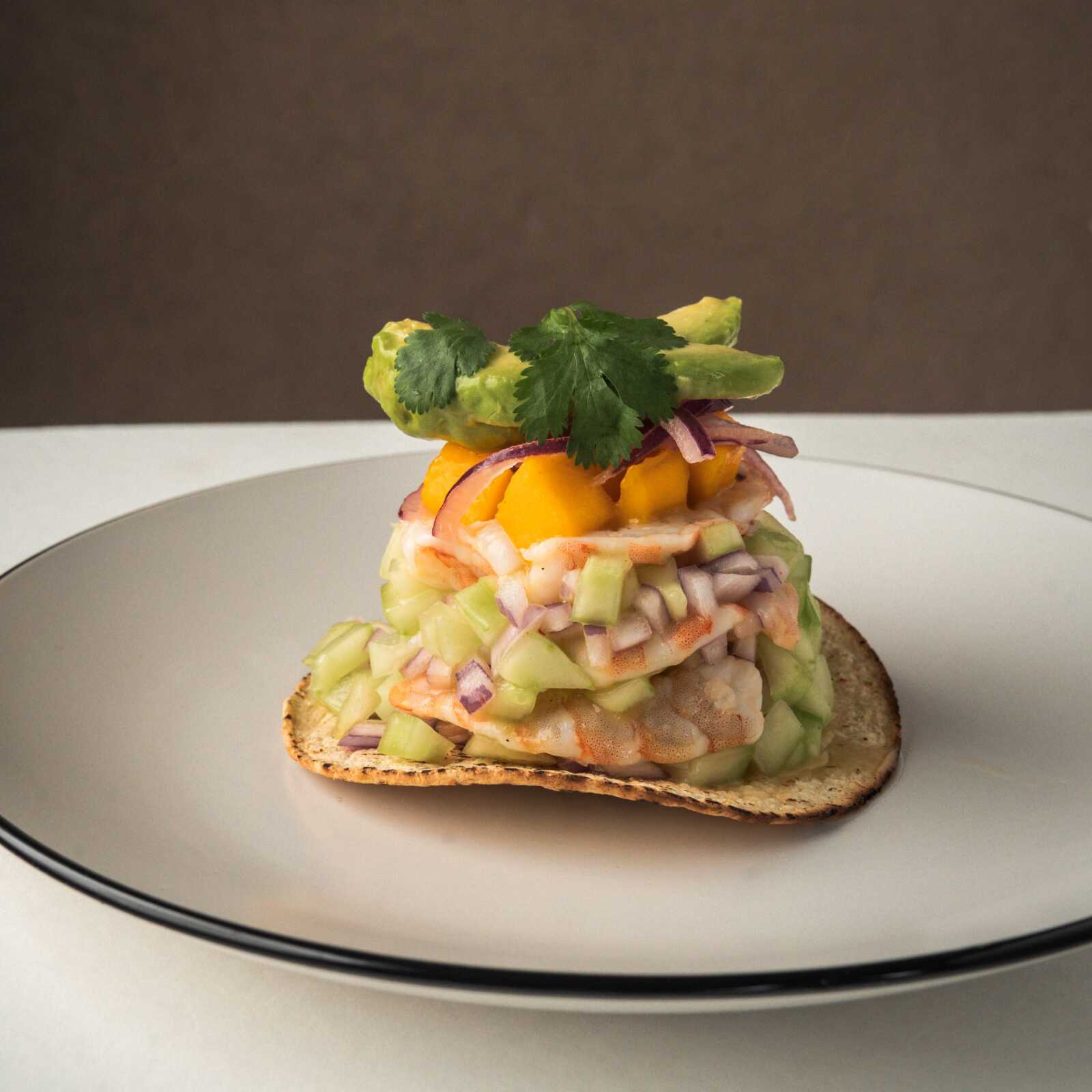 Tostada de Aguachile de Mango
