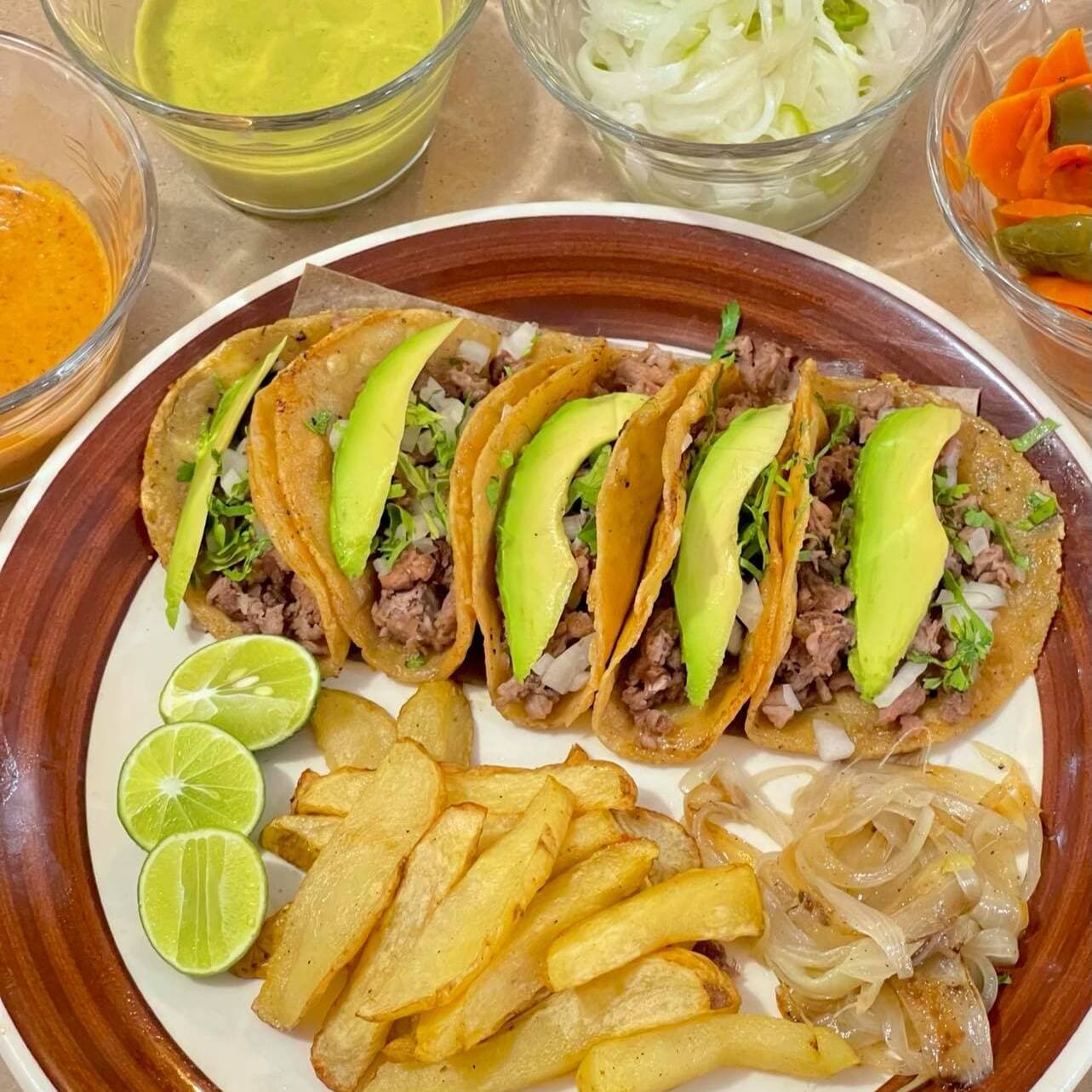Taco de Arrachera con Papas