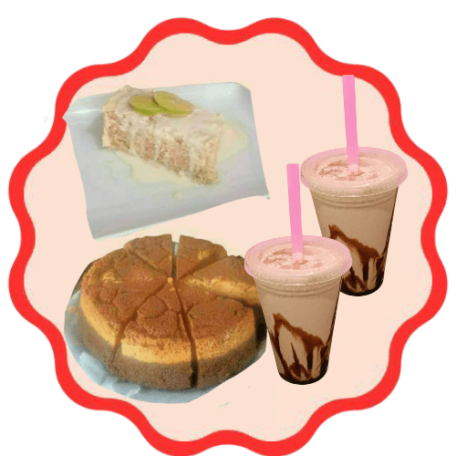 Carlota mas Chocoflan más 2 Chocomilk