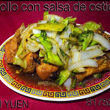 Pollo Frito en Salsa de Ostión