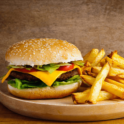 HAMBURGUESA ESPECIAL CON PAPAS FRITAS