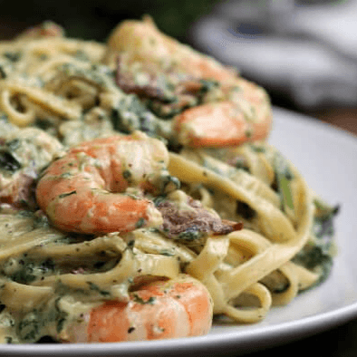 PASTA MARINA DE CAMARONES Y PULPO