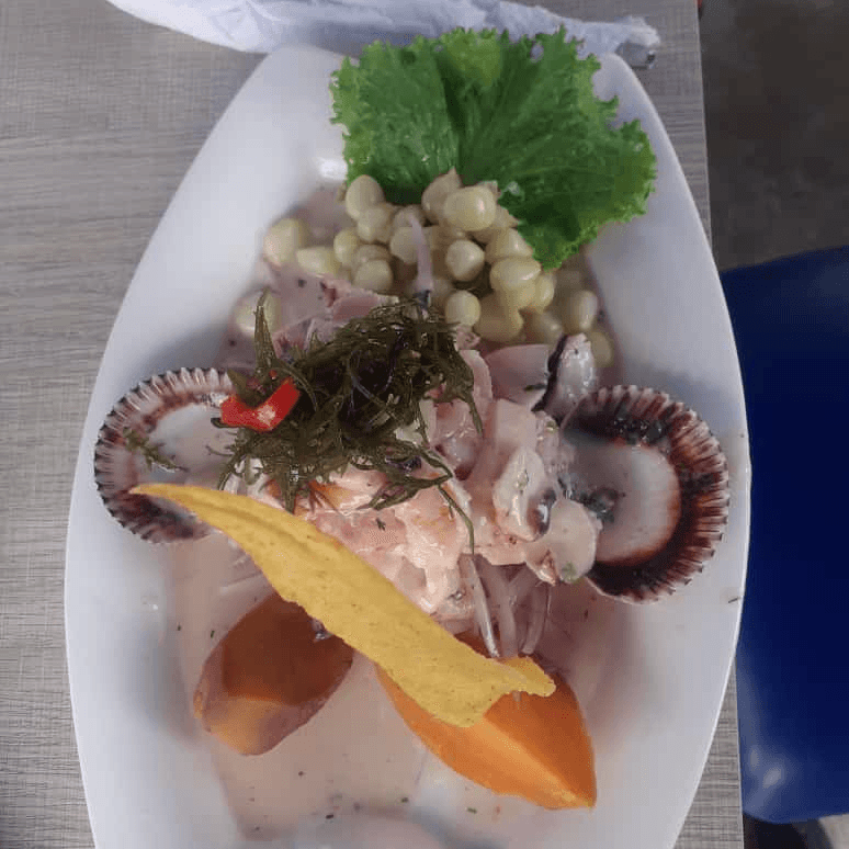 Ceviche + arroz con maricos