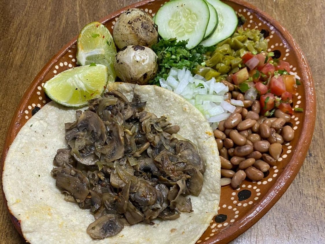 Taco Tortilla de Maíz de Champiñones