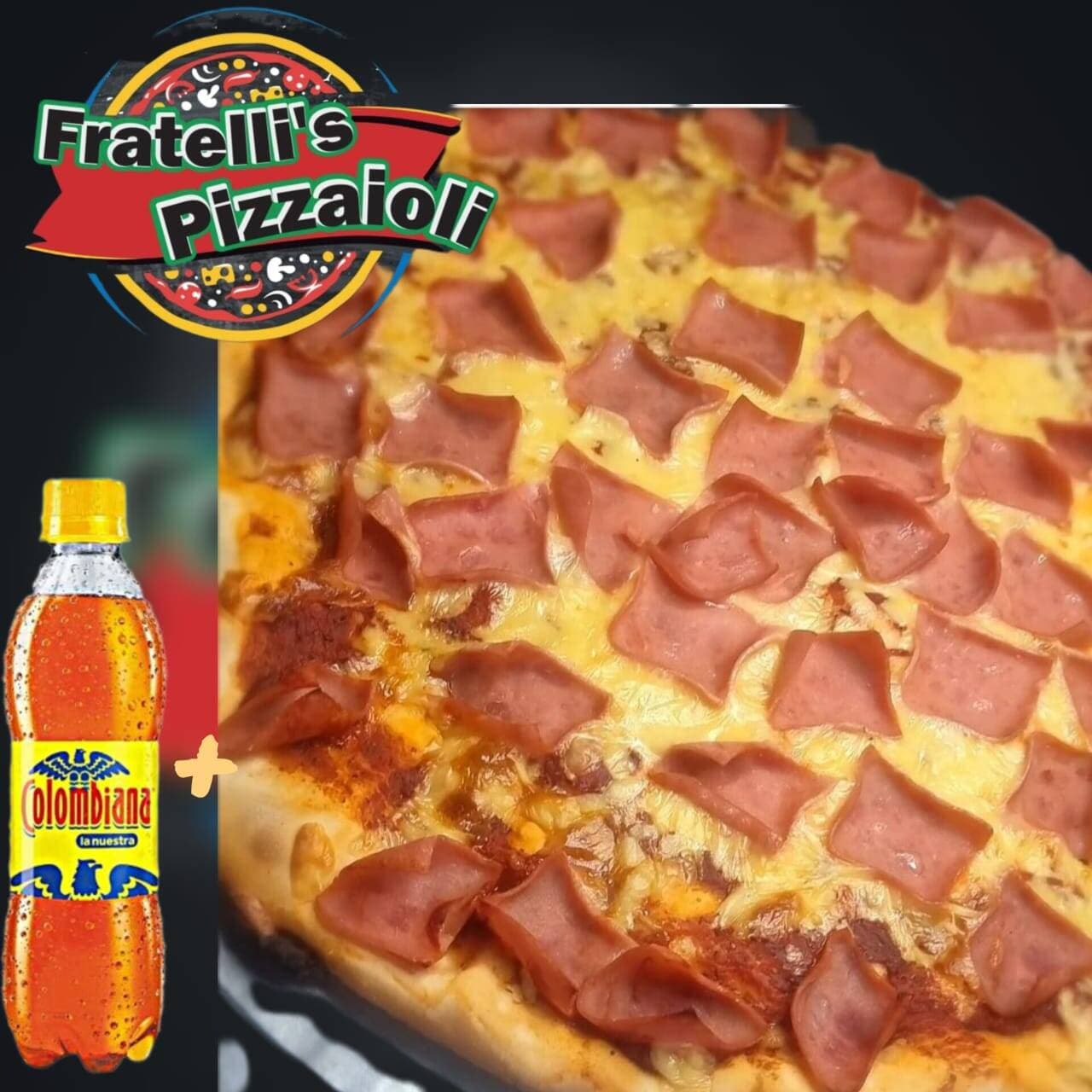 COMBO PIZZA 🍕 PERSONAL JAMON Y QUESO🍕 +GASEOSA