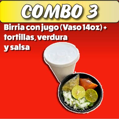 Combo 3: Birria en vaso con jugo