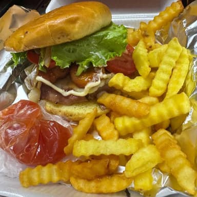 Hamburguesa Double Western Bacon + Papas