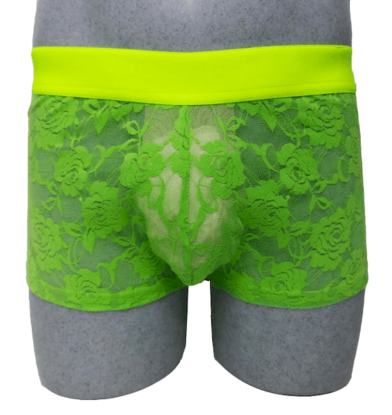 BOXER PARA HOMBRE DE ENCAJE  VERDE