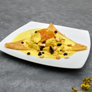 Crepe Pollo al Curry al estilo Hindú