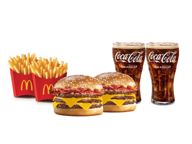 2 Triple con Bacon, 2 McPapas® Medianas y 2 Bebidas Medianas