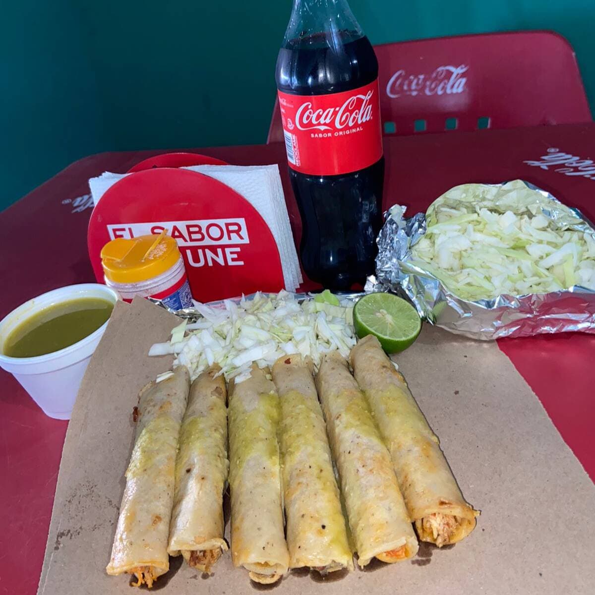 Combo Orden 6 Tacos de Papa más Refresco